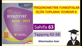 Triqonometrik funksiyaların cəminin və fərqinin hasilə çevrilməsiHasilin cəmə çevrilmə düsturları2 [upl. by Aloise]