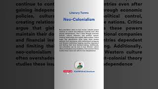 Neo Colonialism Literary Terms Definitions Shorts AlokMishra [upl. by Kirred577]