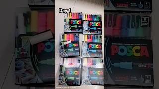 Day1 Unboxing PoscaPosco Marker pen 24Set and 12set posca markers shorts day 1v1youtubeshorts [upl. by Seidler431]