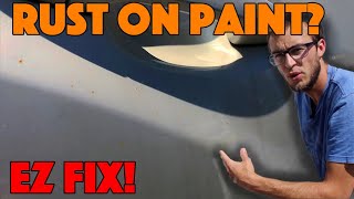 How To Fix Tiny Rust Spots on White Car with Clay Bar  Industrial Fallout Rail dust [upl. by Kcirrez449]