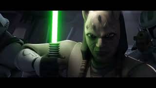 Star Wars The Clone Wars  Eeth Koth Vs Generell Grievous German [upl. by Gwyn]