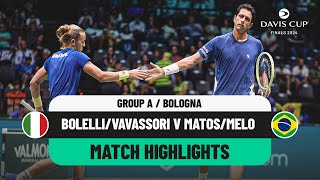 BolelliVavassori v MatosMelo Highlights  Italy v Brazil Davis Cup 2024 Finals Group Stage [upl. by Cirone15]