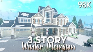 3 Story Winter Family Mansion 98K  Welcome to Bloxburg  Exterior  Speedbuild  House Layout [upl. by Corney8]