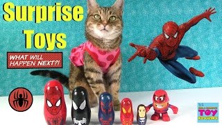 Surprise Toys Spiderman Nesting Dolls Eggs  Play Doh Shopkins MLP  PSToyReviews [upl. by Vern]