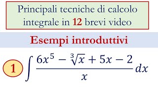 1  Integrali indefiniti  Introduzione e casi semplici [upl. by Ludovika]