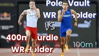 MONDO DUPLANTIS VS KARSTEN WARHOLM  1037  100M TRACK amp FIELD [upl. by Novej775]