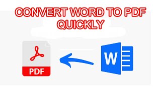 HOW TO CONVERT MS WORD TO PDF QUICKLY [upl. by Lanctot]