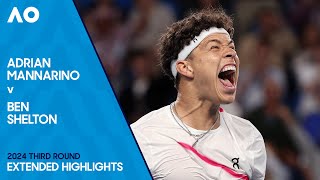 Adrian Mannarino v Ben Shelton Extended Highlights  Australian Open 2024 Third Round [upl. by Bastian]