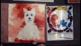 Westie Dog Drizzle  Watercolor Lesson with Karlyn Holman [upl. by Aenahs]