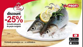 25 discount la toata categoria de peste congelat Profi tine preturile mici [upl. by Nyladam]