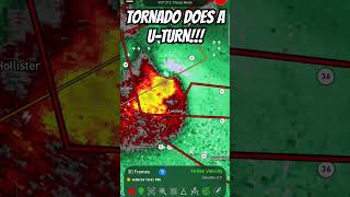 PDSTornado does a UTurn and produces AntiCyclonic Tornado in SWOklahoma Weather Storm Tornado [upl. by Victorine270]