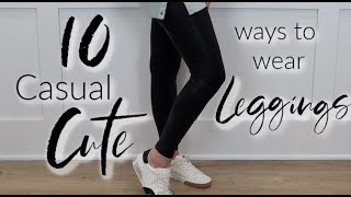 10 Casual Cute Ways to Wear Leggings  How to Elevate your Comfy Outfits [upl. by Bronson515]