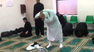 Sunni Deoband Wahabi Praying in a Shia mosque during Muharam Juloos great sign of unity [upl. by Duston517]