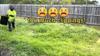 The Grass Is Too Thick amp Overgrown For A Small Yard satisfyingvideo mowinggrass asmr [upl. by Gildus]