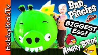 HobbyKids get a Giant King Pig Surprise Egg [upl. by Fortunato811]