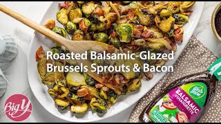 Roasted Balsamic Glazed Brussels Sprouts amp Bacon Recipe [upl. by Virgy]