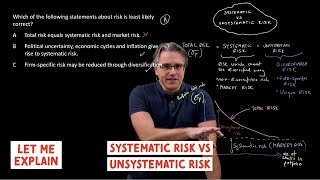 Systematic risk versus unsystematic risk for the CFA Level 1 exam [upl. by Hagerman]