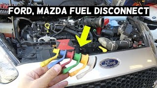 FORD MAZDA FUEL LINE DISCONNECT HOW TO DISCONNECT FUEL LINE [upl. by Alina]