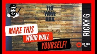 How to Make a Wooden Wall with Pallet Wood  DIY Accent Wall [upl. by Sidnac]