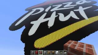 Minecraft Pixel Art  Pizza Hut Logo [upl. by Pepin]