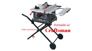 Craftsman portable table saw review  The Boetker Channel [upl. by Neelak872]