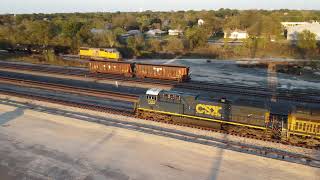 20241110  Empty grain northbound on the Eureka sub at Navasota TX [upl. by Ahsieyk666]