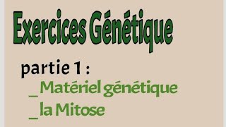 Exercices Génétiques  partie 1 Matériel génétique Mitose [upl. by Haynor982]