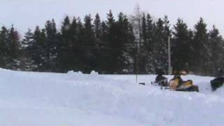 Ski Doo REV MXZXRS 800 Jump Over the Road [upl. by Banyaz]