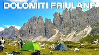 IN TENDA SULLE DOLOMITI FRIULANE  2100 mt  Bivacco Perugini Bivacco Marchi Granzotto [upl. by Antons]