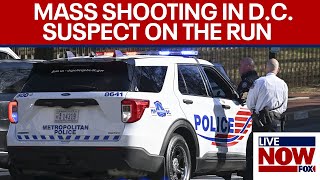 Mass shooting in Washington DC 2 dead 5 hurt suspect on the run  LiveNOW from FOX [upl. by Kcirdlek951]