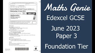 Edexcel Foundation Paper 3 June 2023 Exam Walkthrough [upl. by Spiegelman]