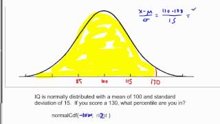 Computing percentile rankings for normal curves [upl. by Ardnic]