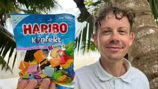 Haribo Konfekt Bunt im Test auf den Seychellen Praslin [upl. by Ahsienak619]