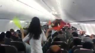 Holi Dance performance in spice jet flight [upl. by Perot]