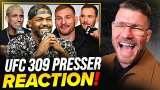 quotJONES IS MADquot UFC 309 Jones vs Miocic PRESS CONFERENCE REACTION [upl. by Enomad859]