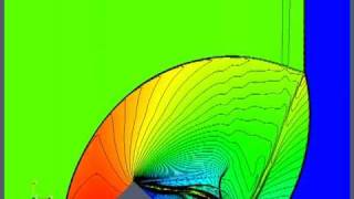 Shock reflexion amp diffraction around pyramid obstacle [upl. by Ennahgiel]