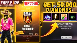 🔴 Live🔴GIVEAWAY 50K 💎💎💎 Top 20 WINNER  Free Fire Diwali Tournament ESPORTS TEAMviral livestream [upl. by Dyal]