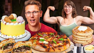 8000 Calorie Cheat Meal With Bodybuilder LeanBeefPatty [upl. by Nylakcaj]