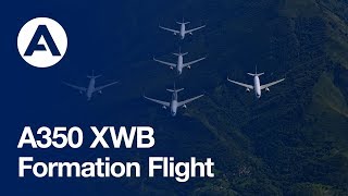 “Family flight” – Five Airbus A350 XWBs together in flight [upl. by Enirbas]