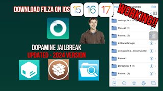 DOWNLOAD FILZA ESCAPED ON IPHONE 🔥 DOPAMINE JAILBREAK  2024 WORKING IOS14151617 [upl. by Leahcar]