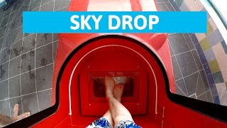 Plopsaqua De Panne  Sky Drop  Extreme Trapdoor Water Slide NEW [upl. by Gitel]