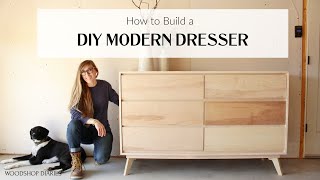 How to Build a MidCentury Modern DresserFROM 2x4s and PLYWOOD [upl. by Gilges461]