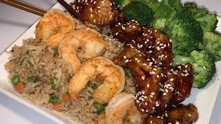 How to make General Tso Chicken amp Shrimp Fried Rice [upl. by Ahselef822]