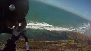 Hang gliding at Newgale Pembrokeshire [upl. by Ydnamron]