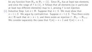 Section 51c part 1 Proof of Pigeonhole Principle [upl. by Yerggoeg]