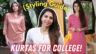 Kurtas you can wear to COLLEGE Styling guide for college girls [upl. by Held142]