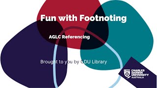 AGLC Fun with Footnoting [upl. by Elfont]