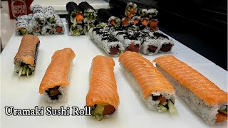 Uramaki Sushi Roll with Tuna and Salmon by Sushi Man Santosh [upl. by Aubigny554]