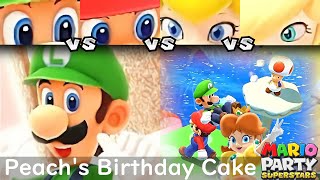 Mario Party Superstars Luigi vs Mario vs Peach vs Rosalina in Peachs Birthday Cake Master [upl. by Ihsoyim449]