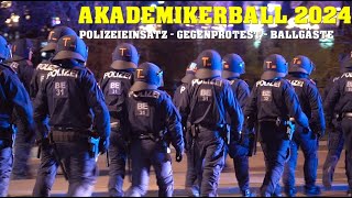 POLIZEIGROßEINSATZ in Wiener Innenstadt  AKADEMIKERBALL 2024 [upl. by Toblat]